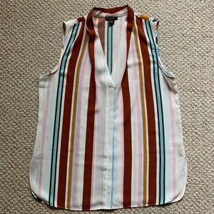 HALOGEN - Striped V-Neck Top - Excellent Cond.